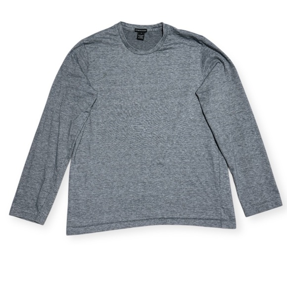 117 CLUB MONACO Men's Long Sleeve Crewneck Tee, Heather Black, Large - Picture 3 of 6